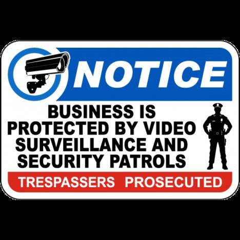 Notice Business Is Protected By Video Surveillance Sign