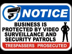 Notice Business Is Protected By Video Surveillance Sign